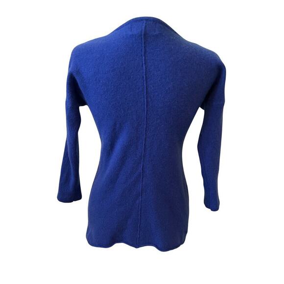 Cynthia Rowell 100% 1-Ply Cashmere Blue 3/4” Sleeve Sweater L - Picture 3 of 8